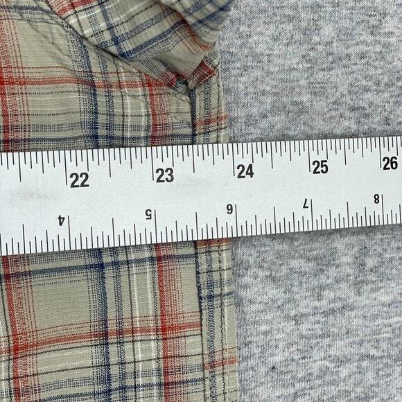 Columbia Shirt Mens Extra Large Tan Plaid Button Up Omni Dry Vented Outdoor - Picture 9 of 12